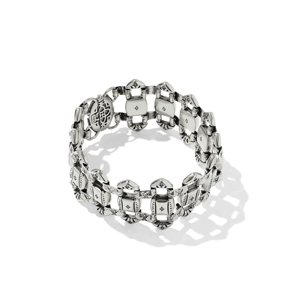 Kendra Scott Catherine Statement Bracelet Womens Vintage Silver Fashion GBO3263